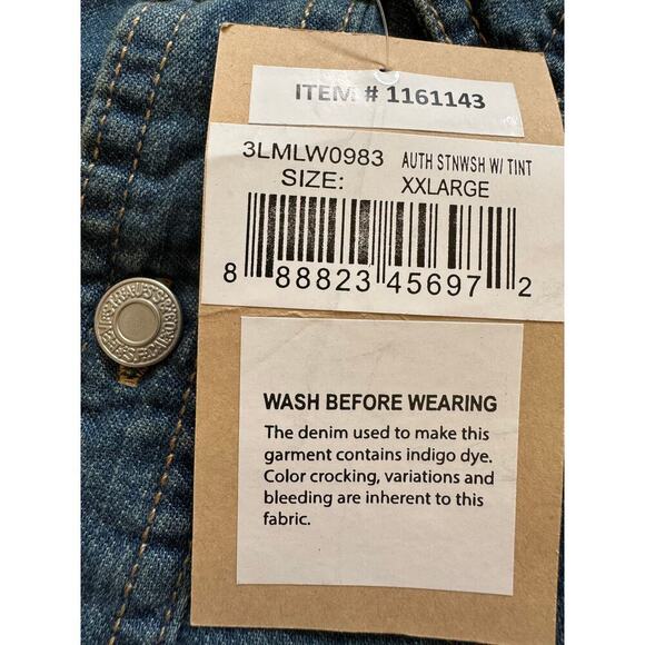 Levi Strauss Denim Button Down Shirt XXL Stonewash Blue NWT - Picture 4 of 7